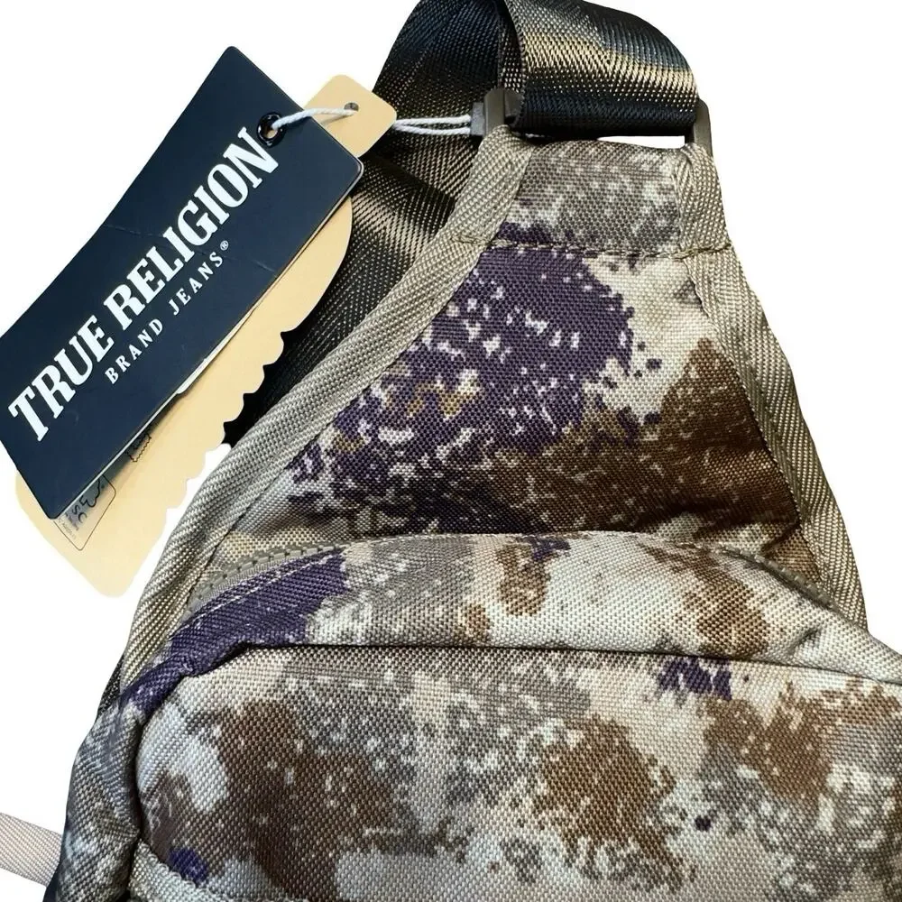True Religion Camo Crossbody Sling Bag Chest Pack NWT Adjustable Strap‎